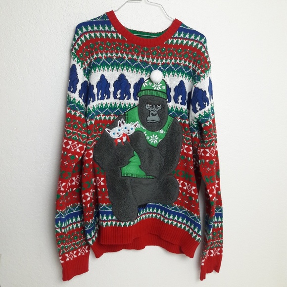 gorilla ugly christmas sweater